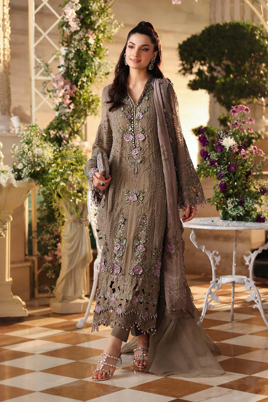 MARIA B Embroidered Chiffon